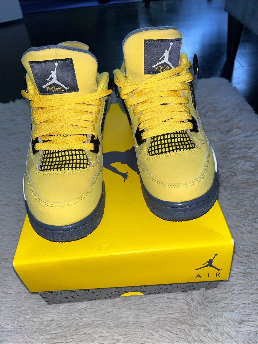 Jordan Yellow and Black Retro Sneakers